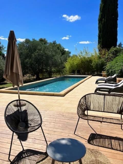Le Mas Du Cypres, 12 Pers Et Piscine Aigaliers Exteriér fotografie